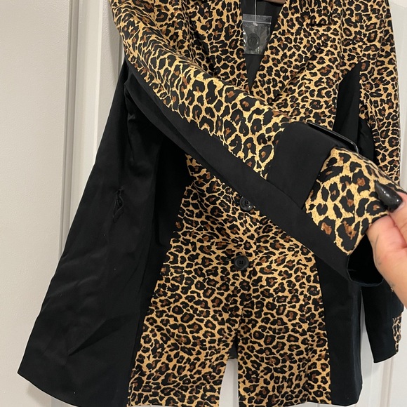 Animal Print Blazer Jacket with Black Paneling | Tailored Fit - NWT - Picture 2 of 6